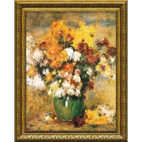 ユーパワー ミュージアムアート Gel加工 アートフレーム ルノワール「菊の花束」