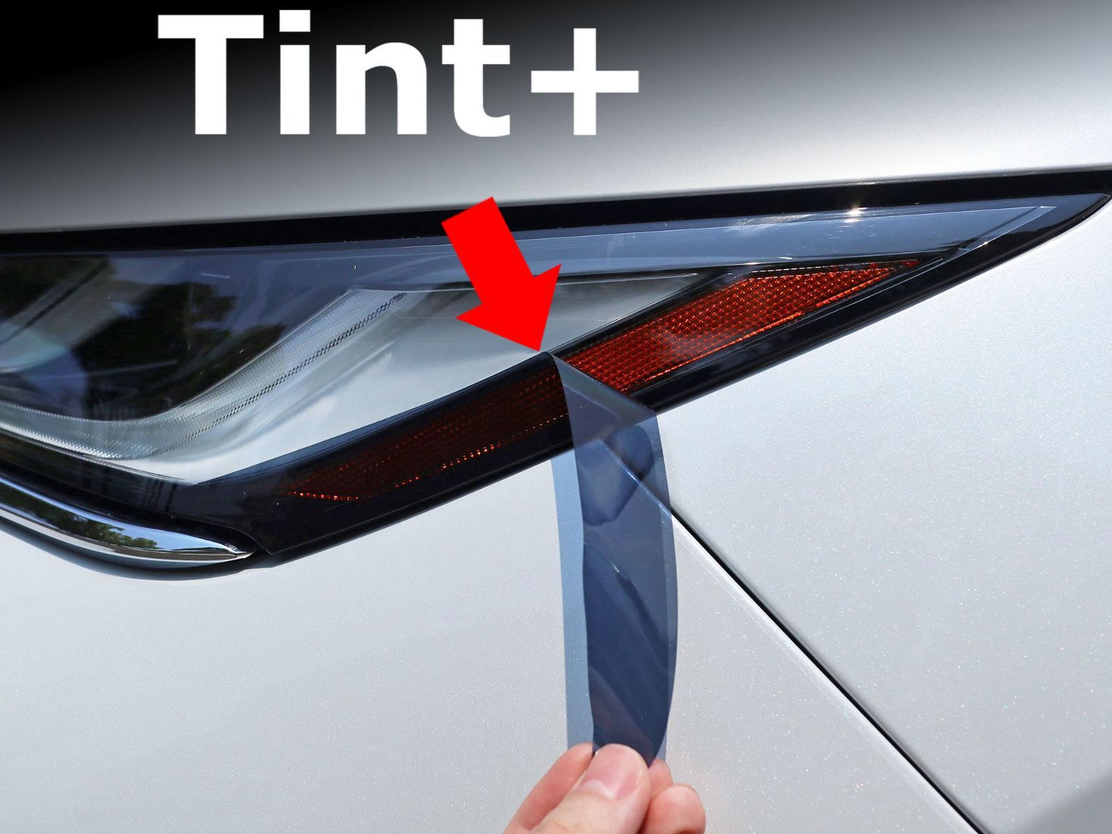Tint+カット済み ハリアー80系 アイライン スモークフィルム MXUA80/MXUA85/AXUH80/AXUH85 ヘッドライト用 (サイドマーカー部のみ覆うタイプ) 80 ハリアー Type3