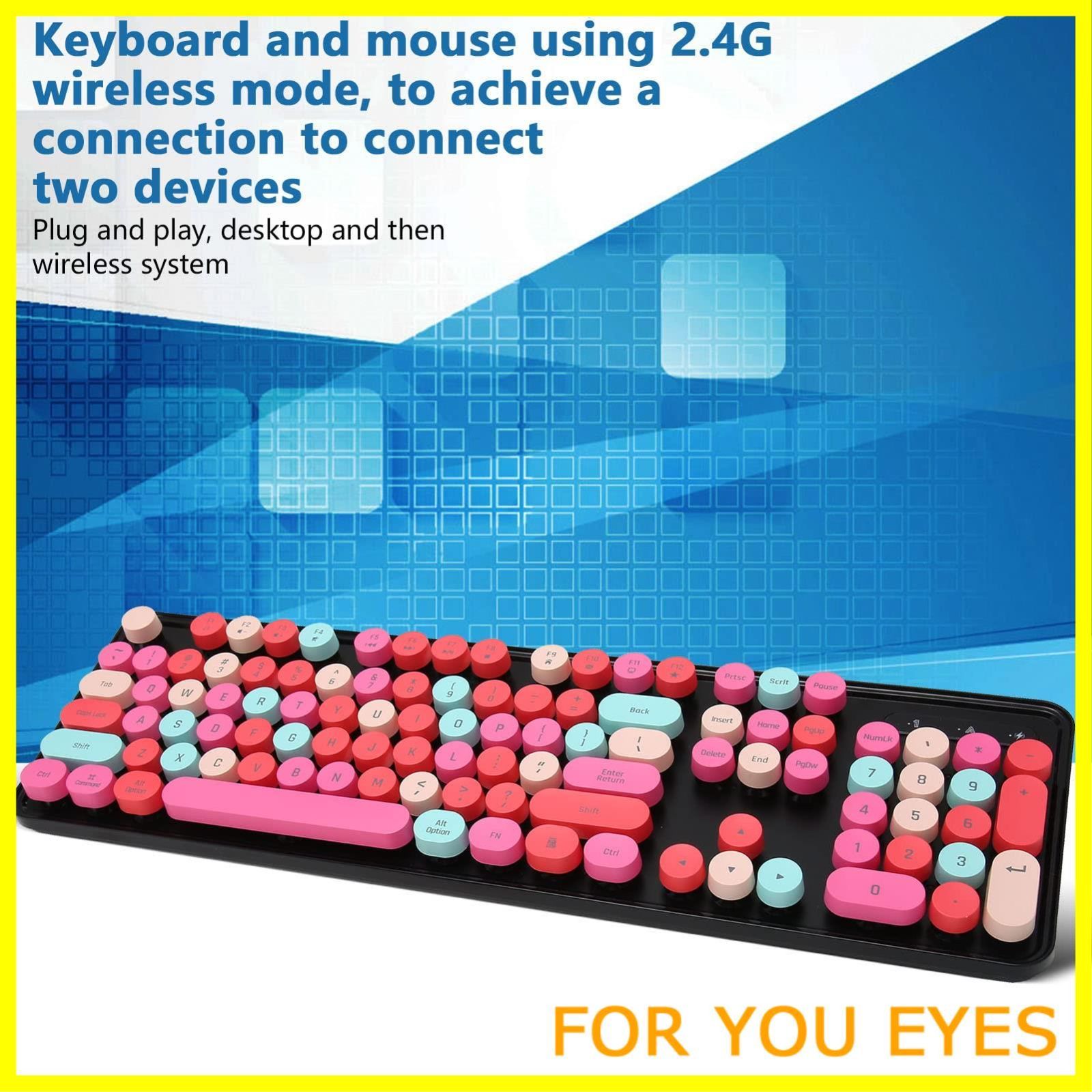 数量限定】ワイヤレスキーボードとマウスコンボ、2.4Gカラフルでかわいいキーボードマウスセット、ラウンドキーキャップ付きタイプライター ワイヤレスキーボード、3 DPI調整可能なゲーミングマウス付き、コンピュータラップトップ用P (混合色の赤) - メルカリ