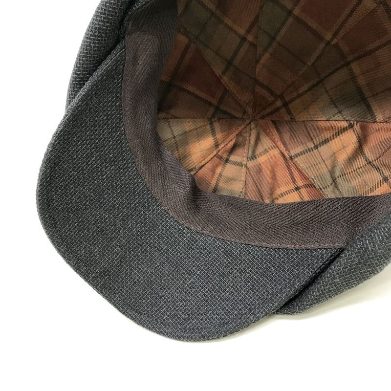 AUBERGE キャスケット 帽子 内側チェック柄 CASQUETTE
