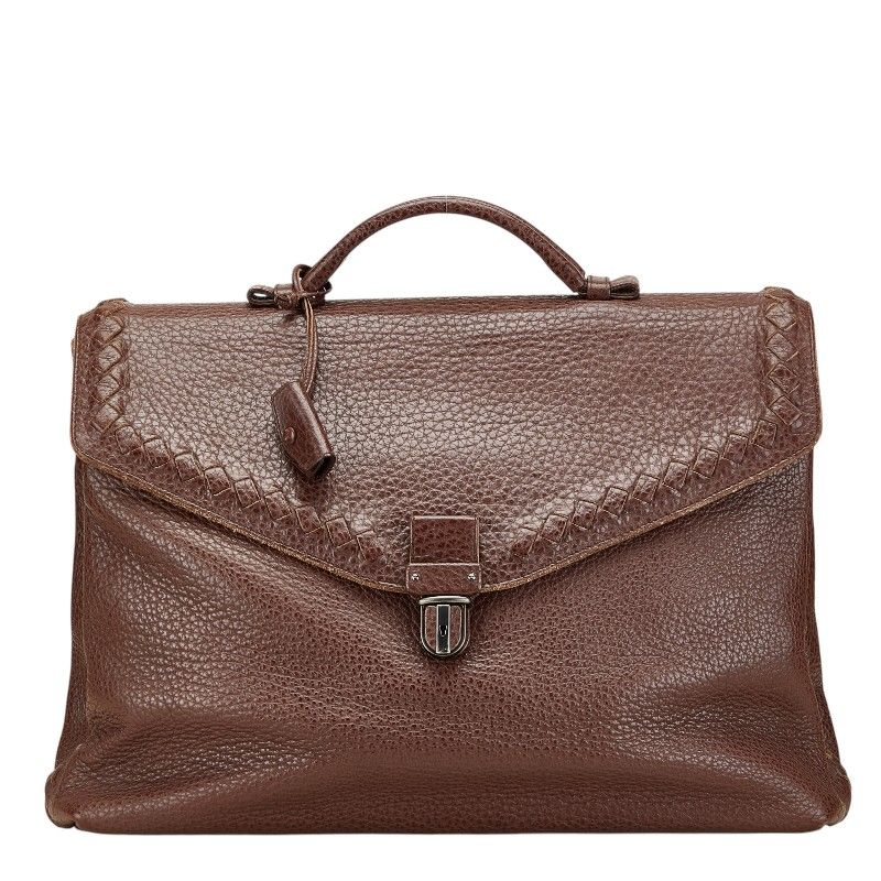 【美品】ボッテガヴェネタ ビジネスバッグ ブリーフケース イントレチャート 茶色 極美品】BOTTEGA VENETA ボッテガヴェネタ ビジネスバッグ