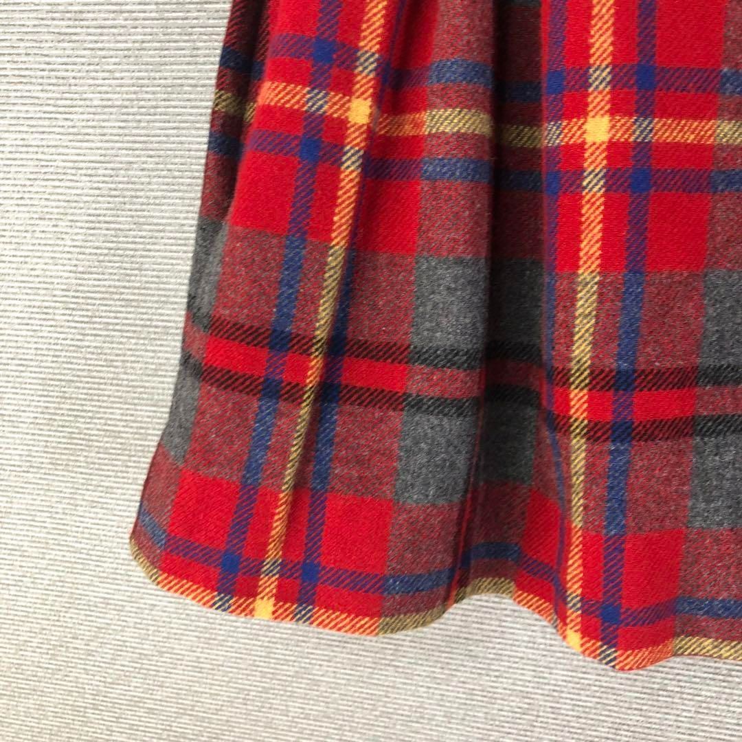 BURBERRY BLUE LABEL ウール チェック レザー ベルト トグル スカート ナイロン 三陽商会 牛革 バーバリーブルーレーベル GULLKHAN_COM