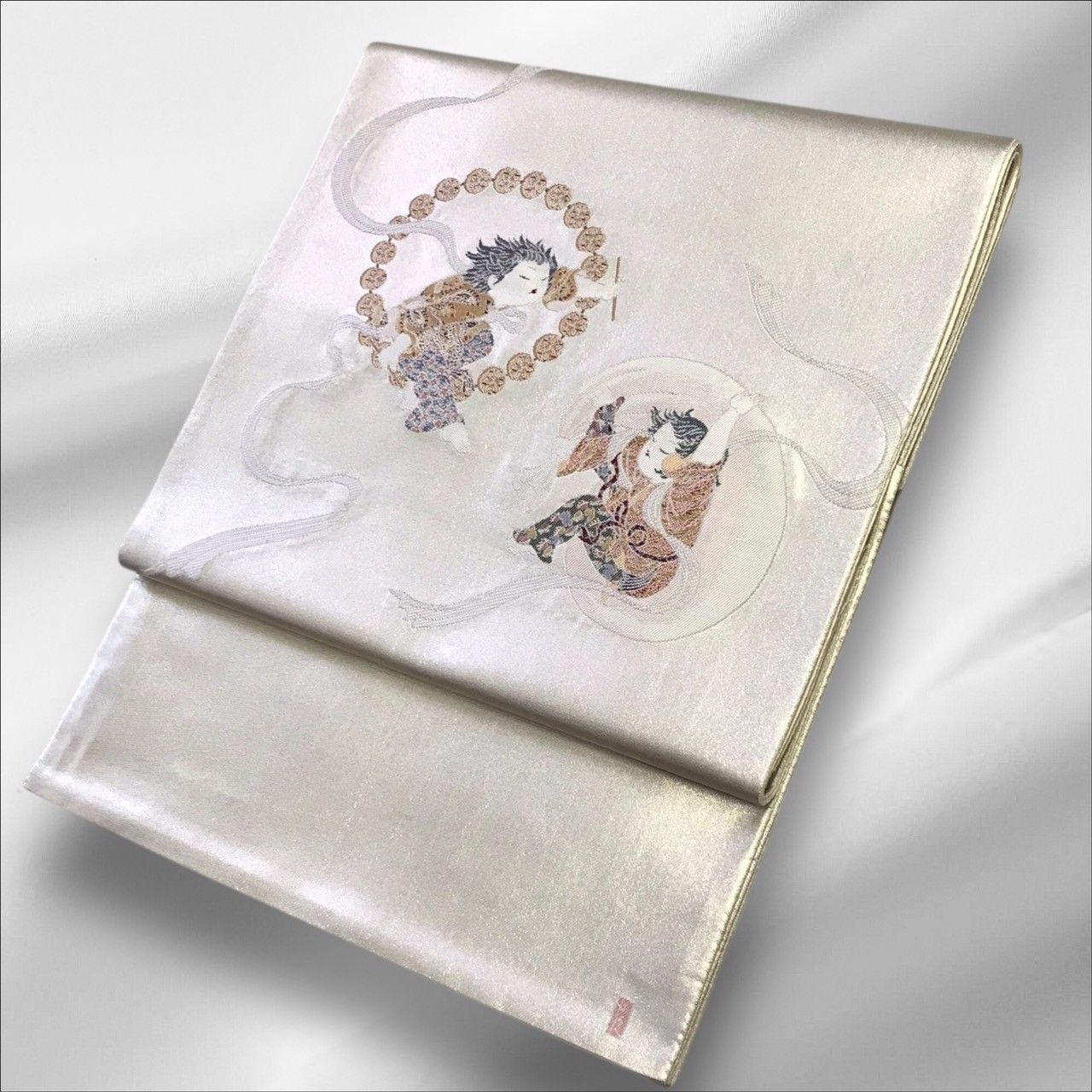 逸品】加賀友禅 初代由水十久監修 ながしま織物 瀞銀錦 袋帯