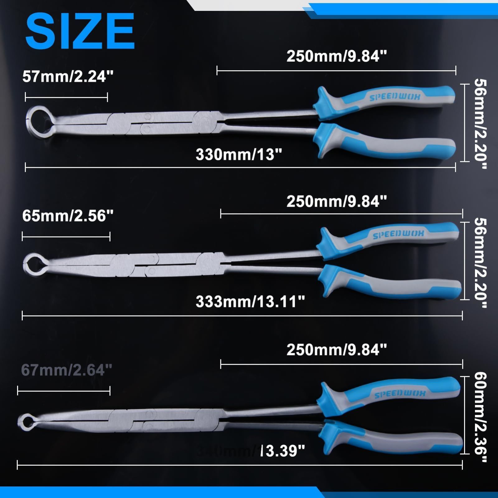 商品 SPEEDWOX ホースプライヤー セット 3本 ホースクランププライヤー ロング メカニックプライヤー ロングプライヤー ロングホースグリッパー ロングノーズ ホースクランプ プライヤー ロングノーズホースプライヤー ロングリーチタイプ ロングサ