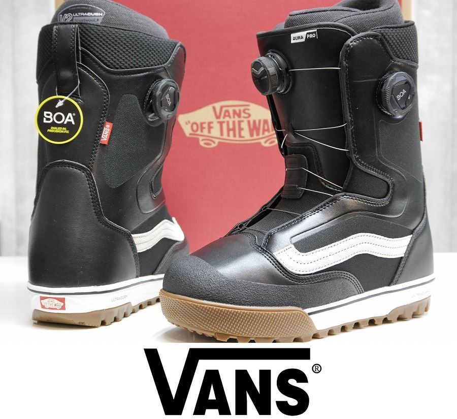 【新品】25 VANS AURA PRO - 27.5 BLACK/WHITE 正規品 スノーボード ブーツ ダブルボア