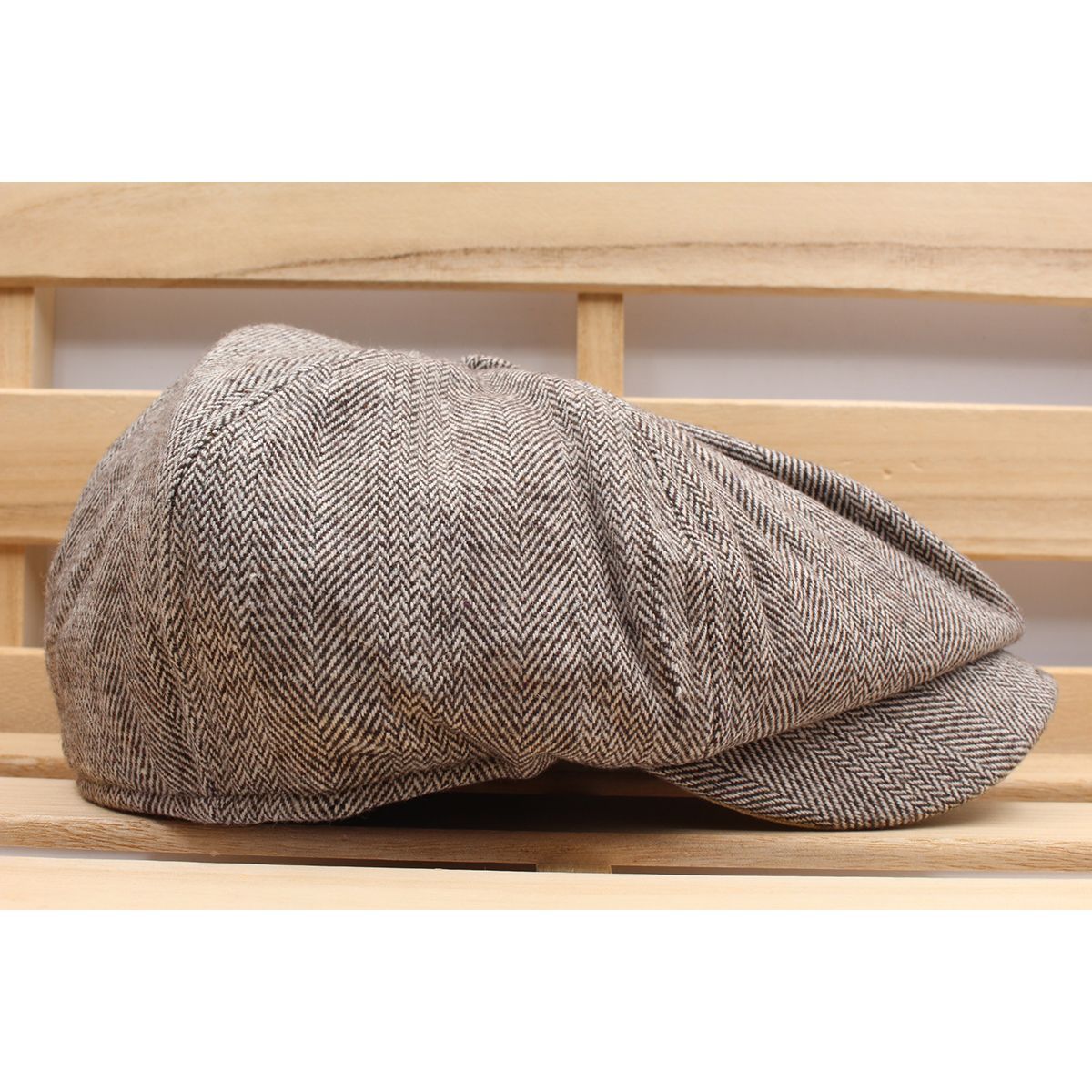 キャスケット帽子 杢柄 ツイード風 ヘリンボーン ウール混キャップ ハンチング帽子 58cm KC24-5 - メルカリ