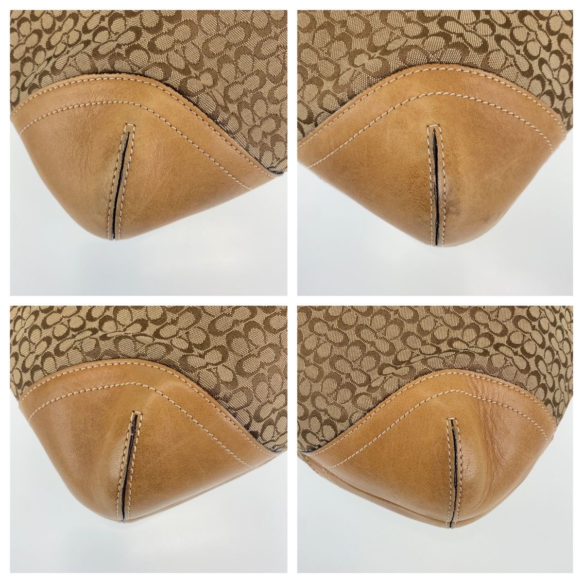 COACH コーチ シグネチャー ベージュ ブラウン キャンバス ショルダー