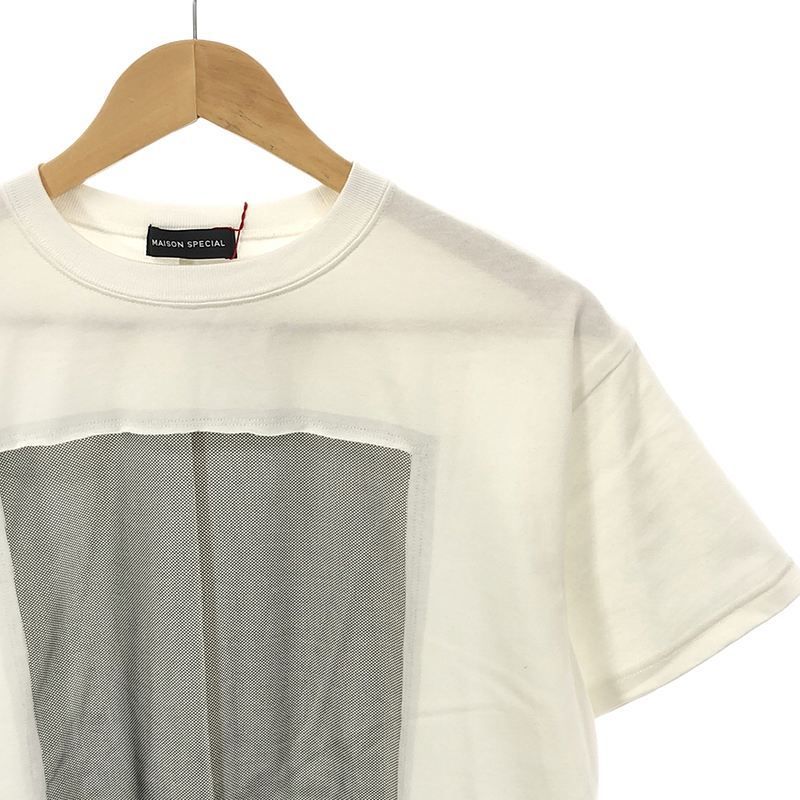 MAISON SPECIAL - 【美品】  Maison Special / メゾンスペシャル | Front Tulle T-Shirts フロントチュールTシャツ | F | ホワイト/ブラック | レディース Maison Special / メゾンスペシャル | Front Tulle T-Shirts