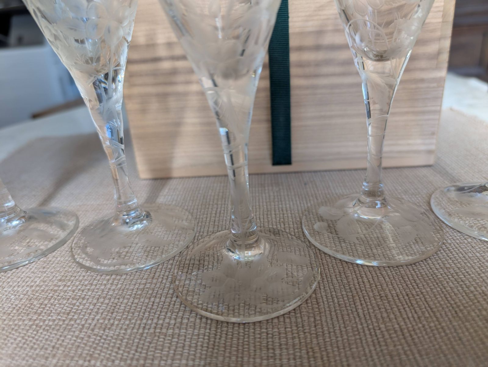 カットグラス　木苺花模様　５客 カットグラス 木苺花模様 5客