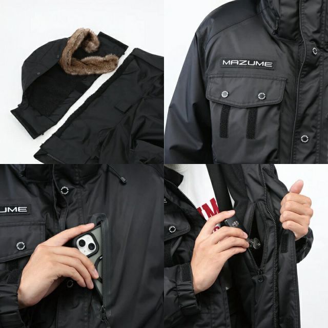 MAZUME フィッシングスーツ ブラック 上下セット mazume ROUGH WATER ALL WEATHER SUIT