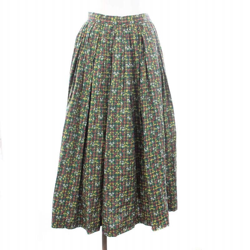 ヤエカ YAECA 21AW WRITE TUCK SKIRT MARIA AND CHECK フレアスカート 