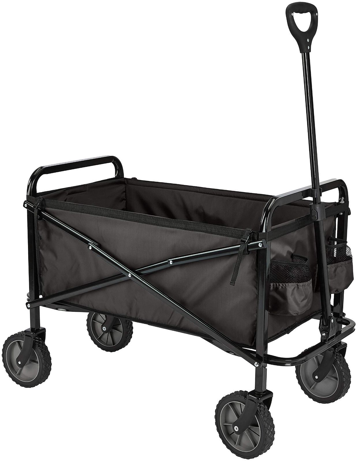 人気商品 アウトドア用 カバーバッグ付き ガーデンツールコレクション 105D x 折りたたみ式 50.5W x ユーティリティワゴン 118H cm ベーシック ブラック
