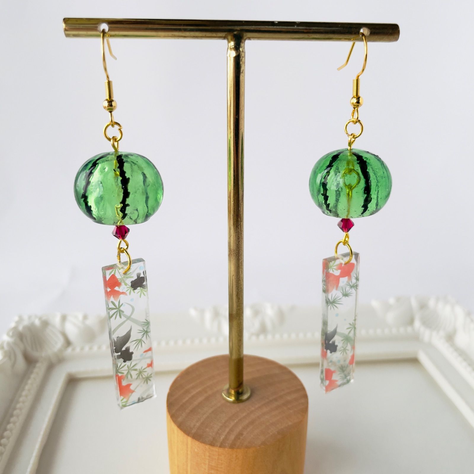 スイカ×メロン　風鈴ピアス 風鈴 ピアス・イヤリング スイカ×メロン 風鈴ピアス