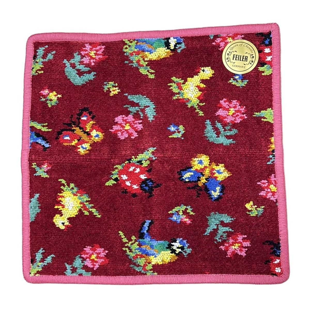 FEILER フェイラー 小物 - ボルドー×グリーン×マルチ ハンドタオル コットン