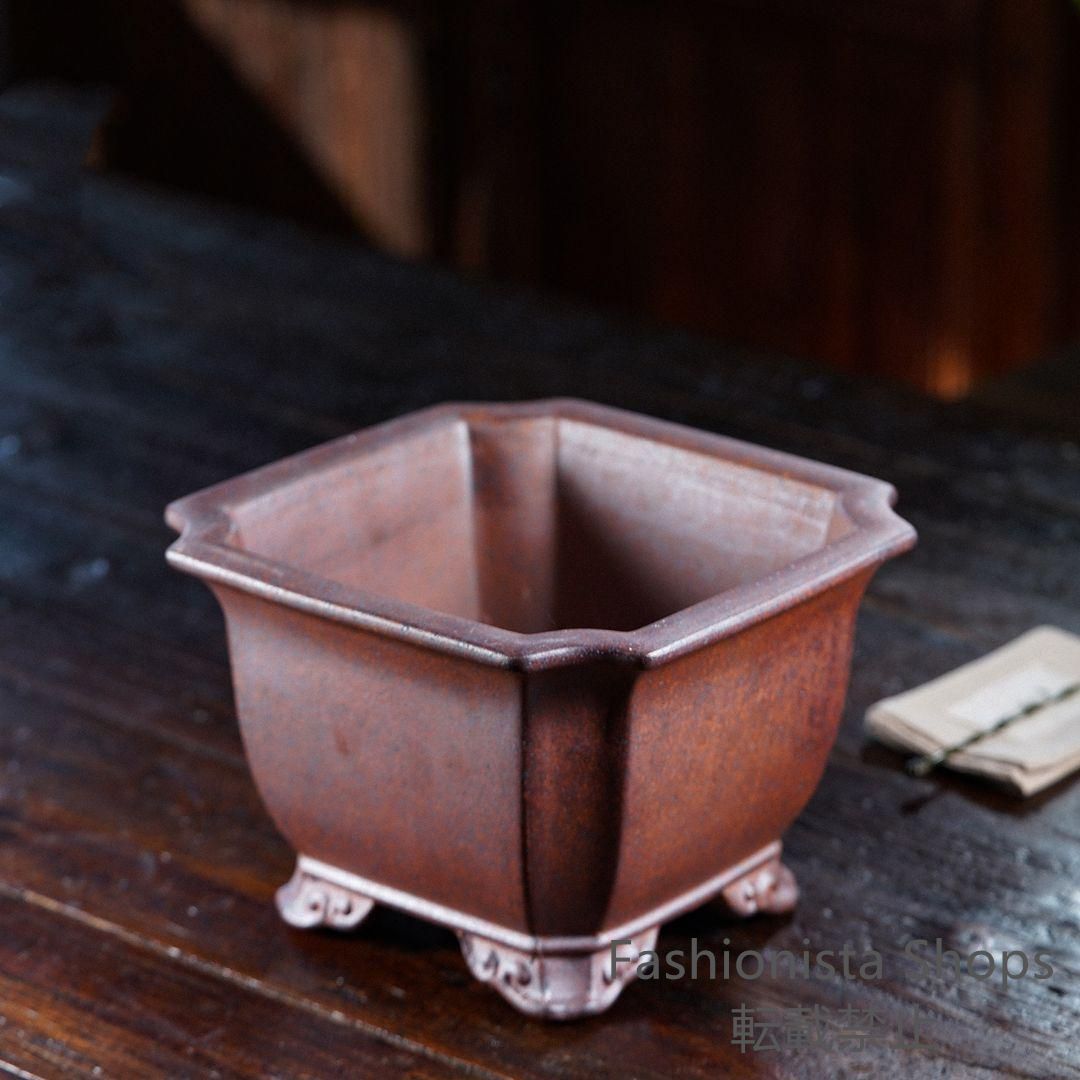 四方盆 紫砂盆鉢 盆栽鉢 植木鉢 小品盆栽鉢 大品盆栽鉢ml330cp27