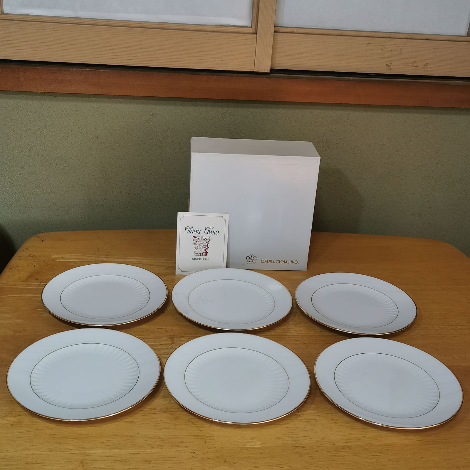 大倉プレート6枚 希少品 大倉陶園 花園 プレミアムブルー ケーキ皿 6枚