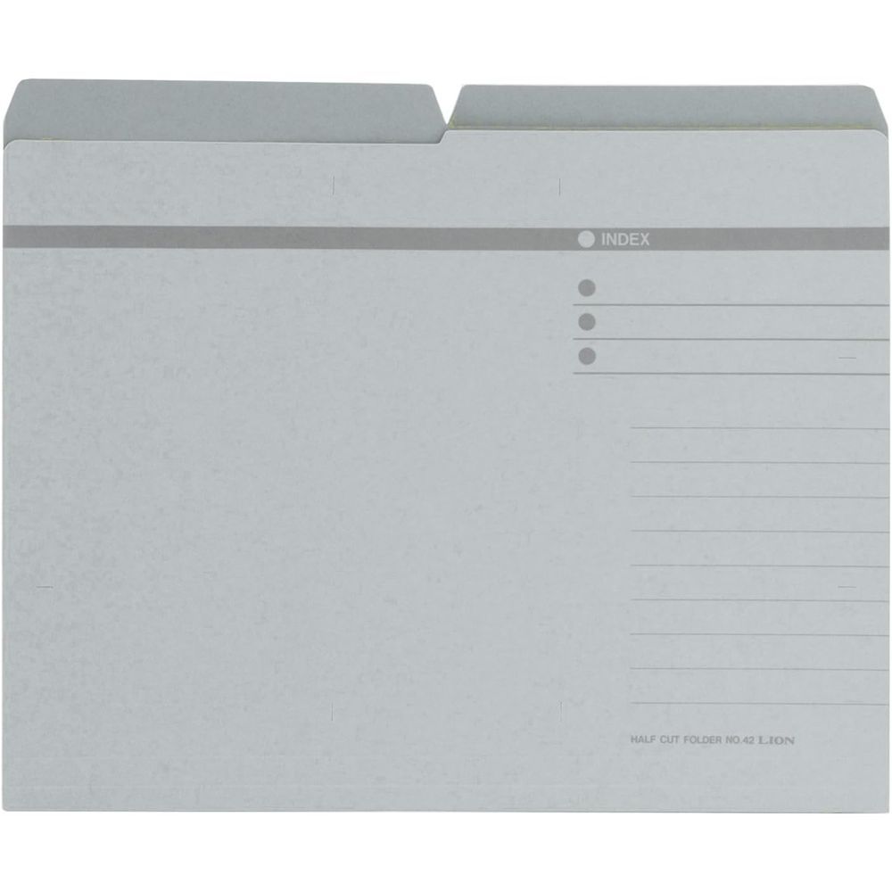 まとめ買い ライオン事務器 ハーフカットフォルダー A4判 No.42-20P 灰 20冊入 132-19 ×3セット