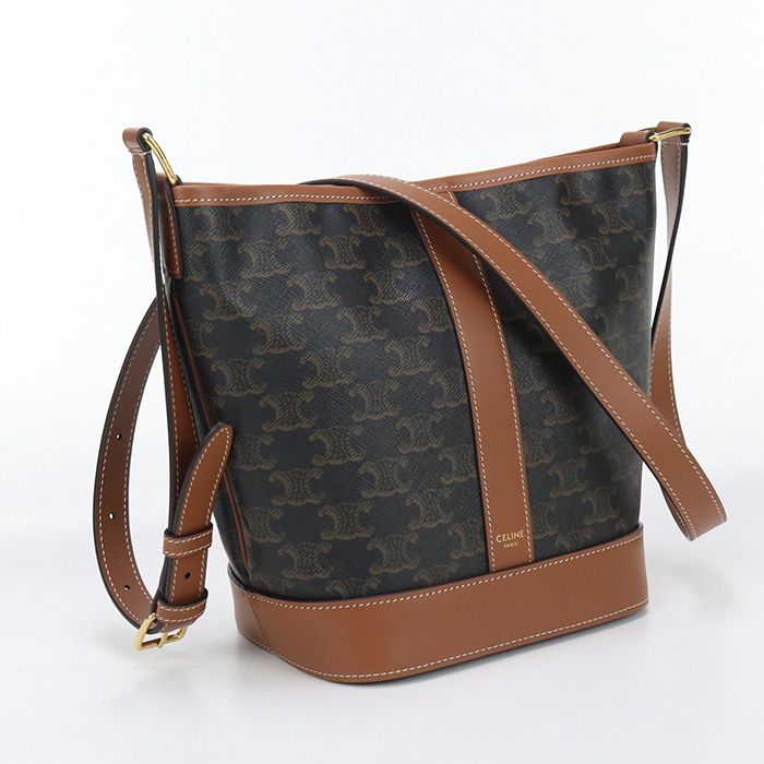 CELINE セリーヌ スモール バケット トリオンフキャンバス 19144 2CAS 04LU ショルダーバッグ PVC レディース