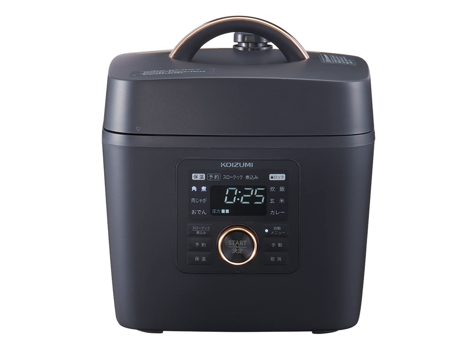 コイズミ マイコン電気圧力鍋 1.6L 6種類自動メニュー ワンタッチ 52品搭載レシピブック付き ブラック KSC-3502|K
