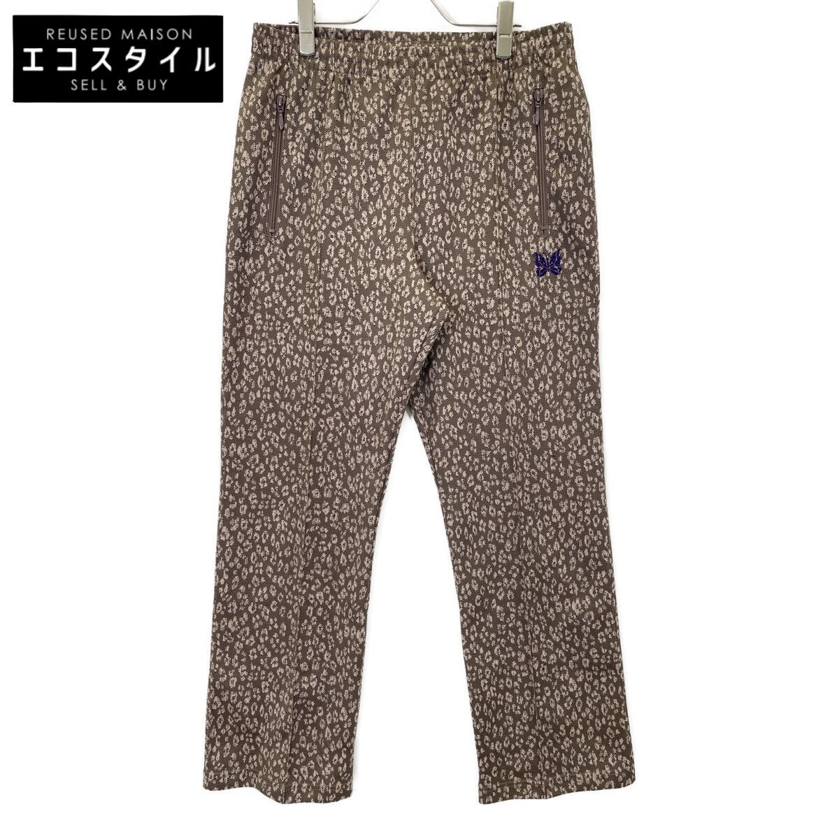 needles ニードルズ ×FREAKS STORE 25SS QV1627 Track Pant-Poly Jacquard leopard ﾄﾗｯｸﾊﾟﾝﾂ M