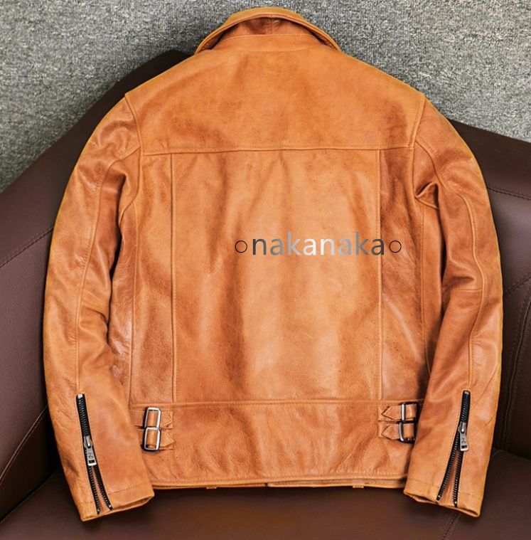 美品☆カウハイド 牛革 レザージャケット ライダース バイク