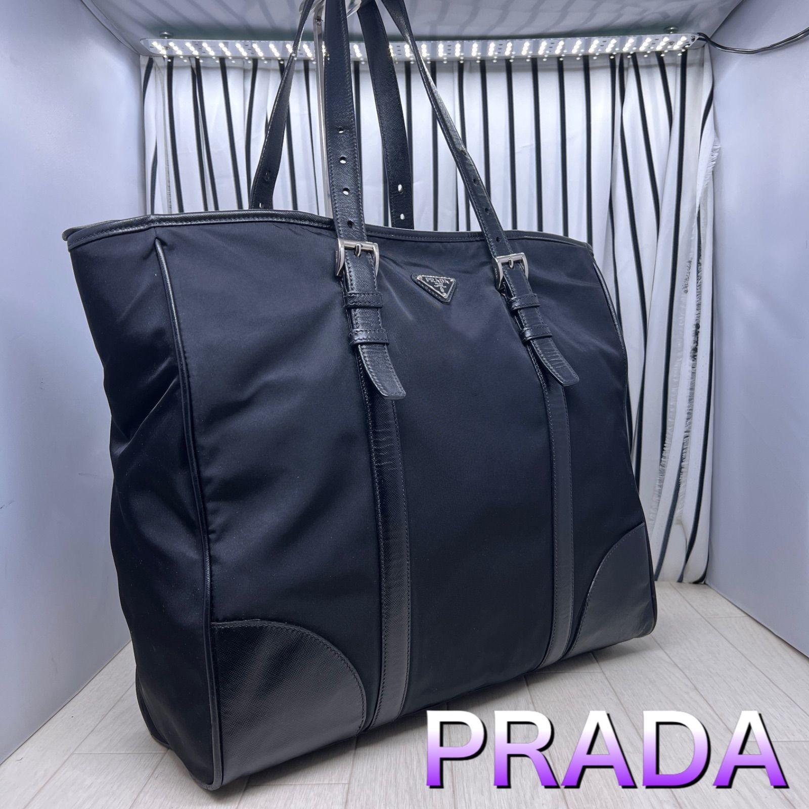 【美品】PRADA×プラダA4収納可能特大トートバッグ