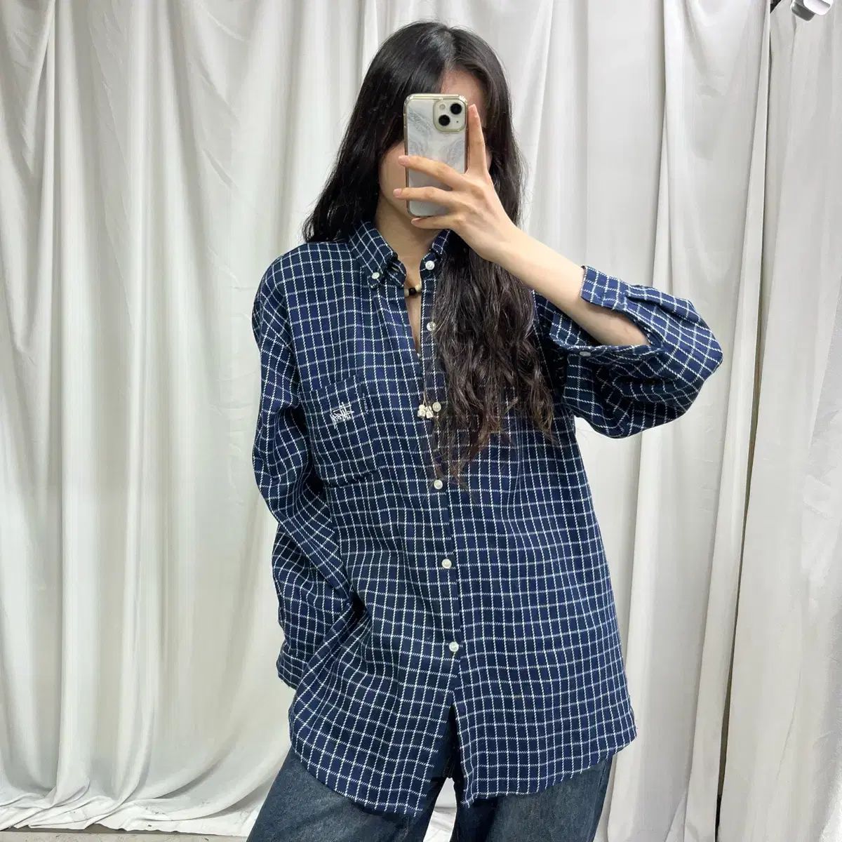 90s【美品】OLD STUSSY/ステューシー/チェック柄長袖シャツ/紺タグ STUSSY - 90s Old Stussy 長袖チェックシャツ ステューシーの通販 by