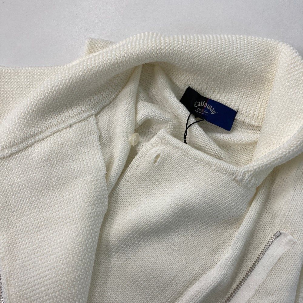 サイズ：L CALLAWAY キャロウェイ ニット ジップベスト ホワイト系
