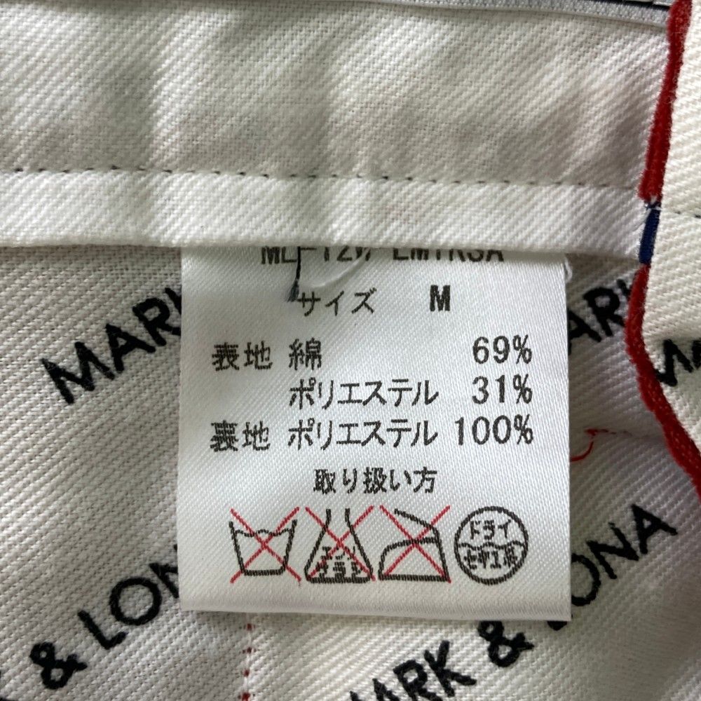 サイズ：M MARK&amp;LONA マークアンドロナ  コーデュロイパンツ スカル総柄 レッド系 [240101454868] ゴルフウェア メンズ ストスト サイズ：M MARK&LONA マークアンドロナ コーデュロイパンツ