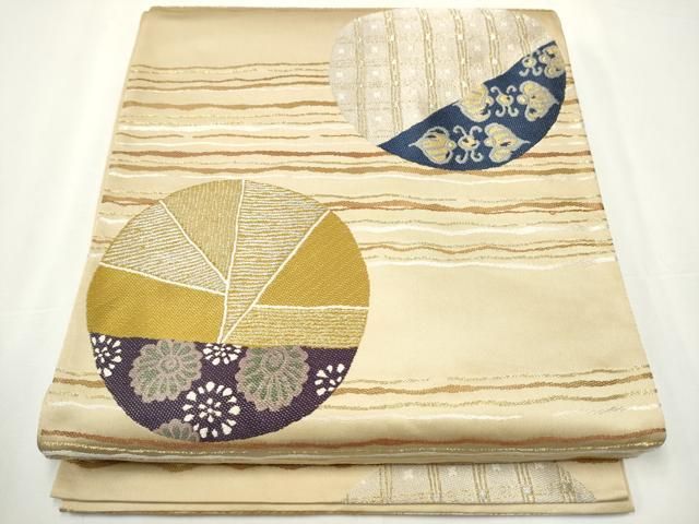 平和屋着物●六通柄袋帯　唐織　花唐草文　金銀糸　正絹　逸品　CAAY2563hy 平和屋着物○六通柄袋帯 唐織 花唐草文 金銀糸 正絹 逸品 CAAY2563hy