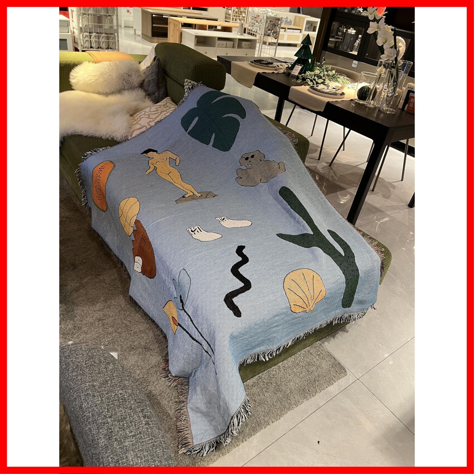 ソファカバー おしゃれブルー130X160cm