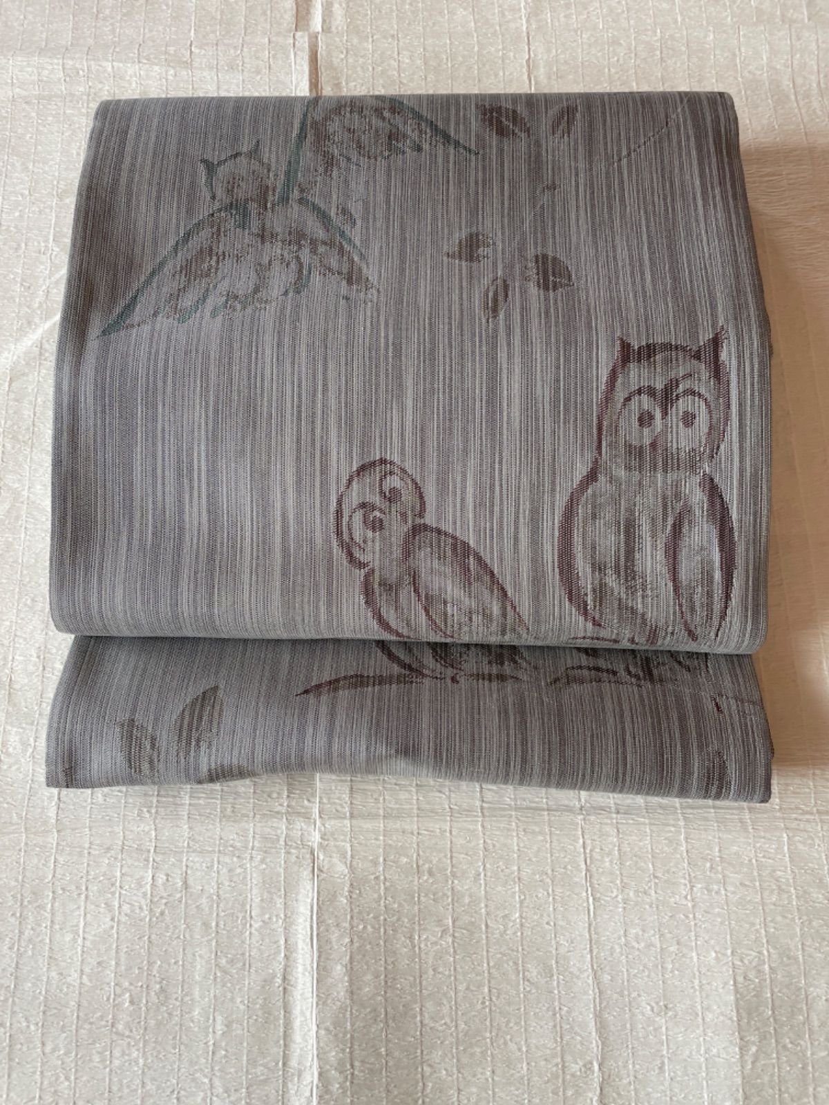 No11 未仕立袋帯】正絹 未仕立袋帯（ふくろう柄） - メルカリ