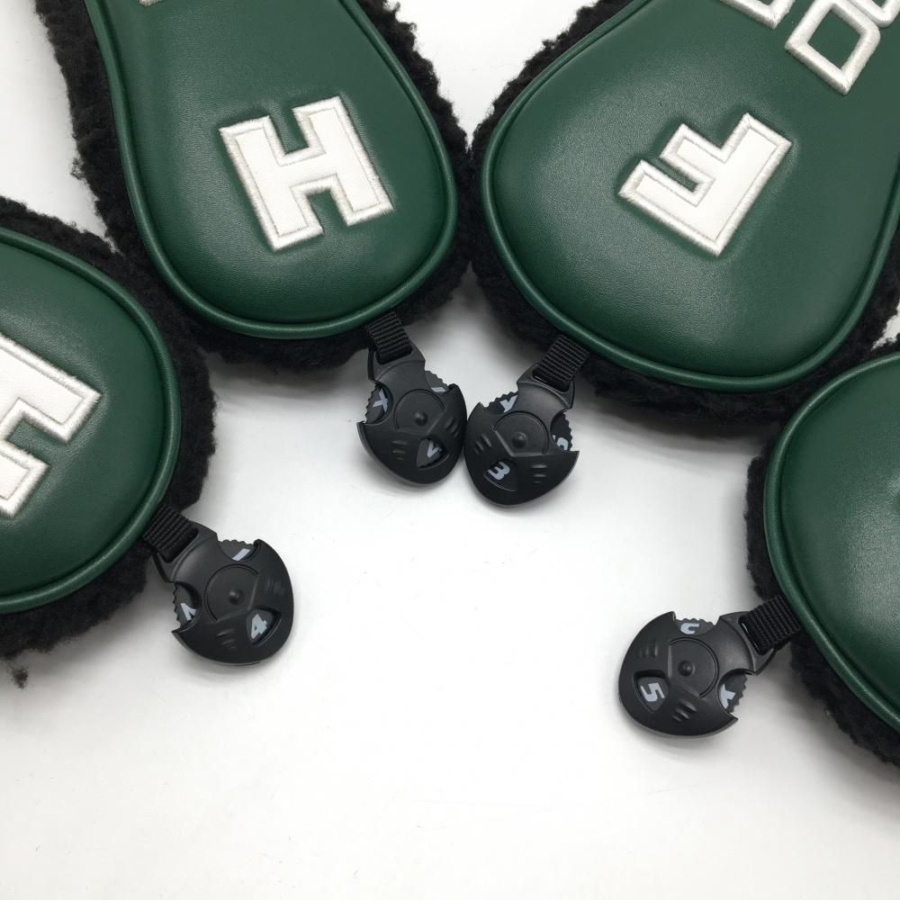 ドゥーカス ヘッドカバー5点セット DR FW×2 UT×2 グリーン×黒×白 ボア ゴルフ DOCUS LLC-HASEGAWATOSO_COM