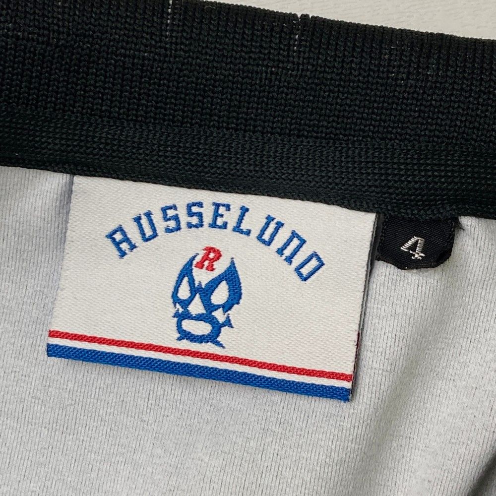 サイズ：4 RUSSELUNO ラッセルノ  半袖ポロシャツ ルチャ刺繍  ブラック系 [240101439732] ゴルフウェア メンズ ストスト サイズ：4 RUSSELUNO ラッセルノ 半袖ポロシャツ ルチャ刺繍
