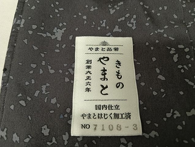 平和屋着物○江戸友禅 小倉貞右 訪問着 紬地 手描き 枝葉文 金彩  