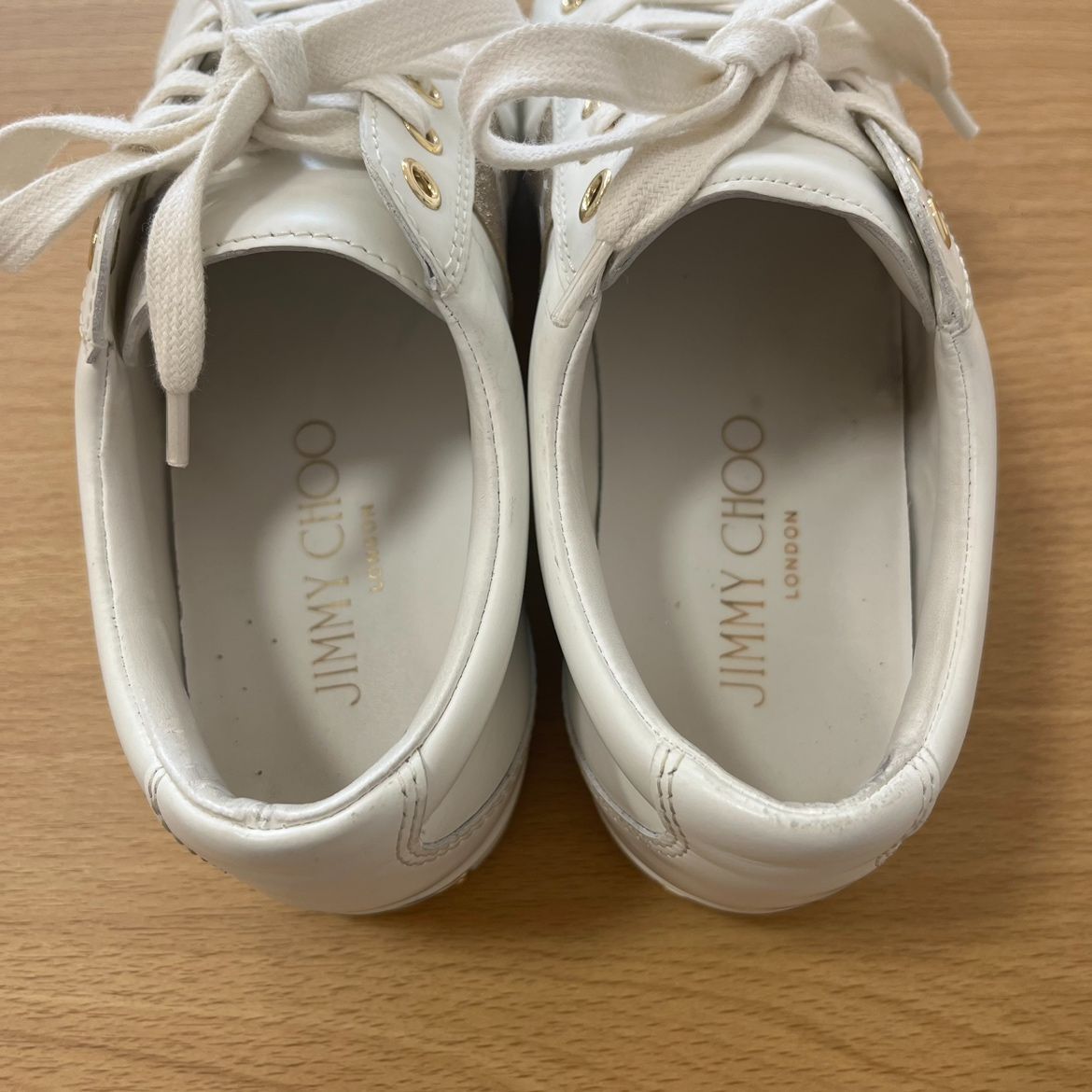 JIMMY CHOO CASH ホワイトレザースニーカー 36 JIMMY CHOO CASH ホワイトレザースニーカー 36