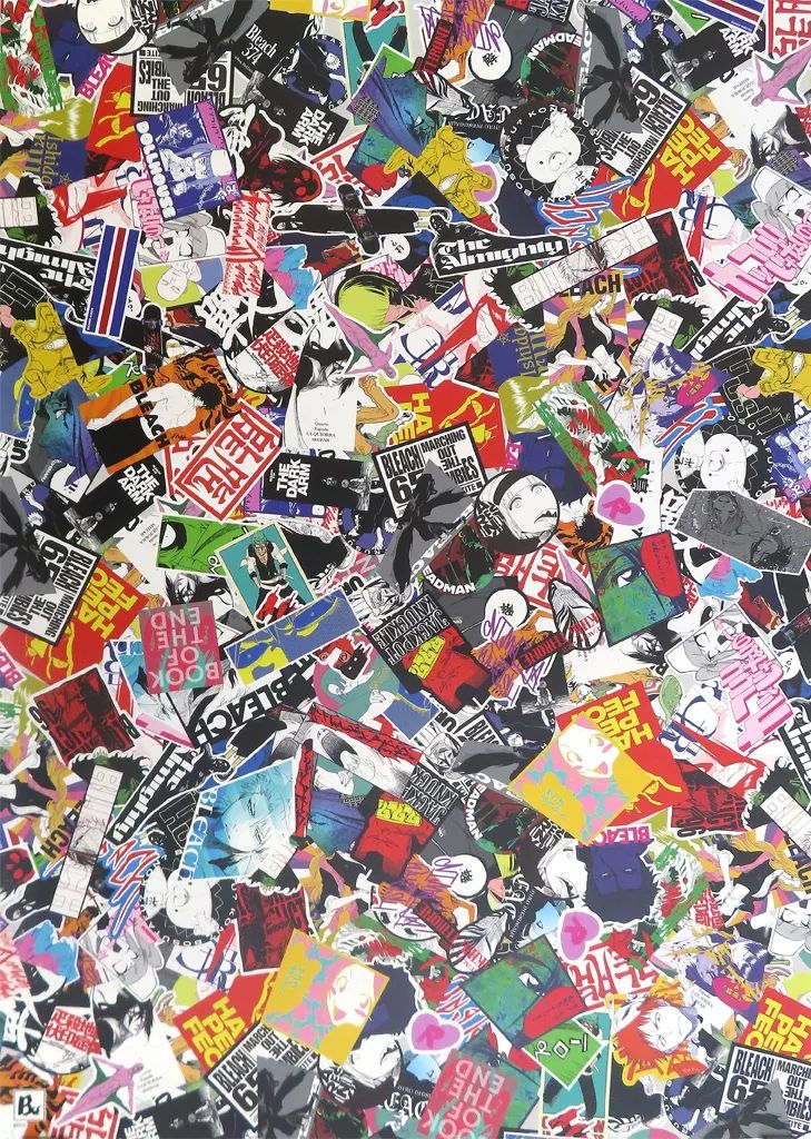 中古】ポスター B2ステッカーコラージュポスター 集合 「BLEACH