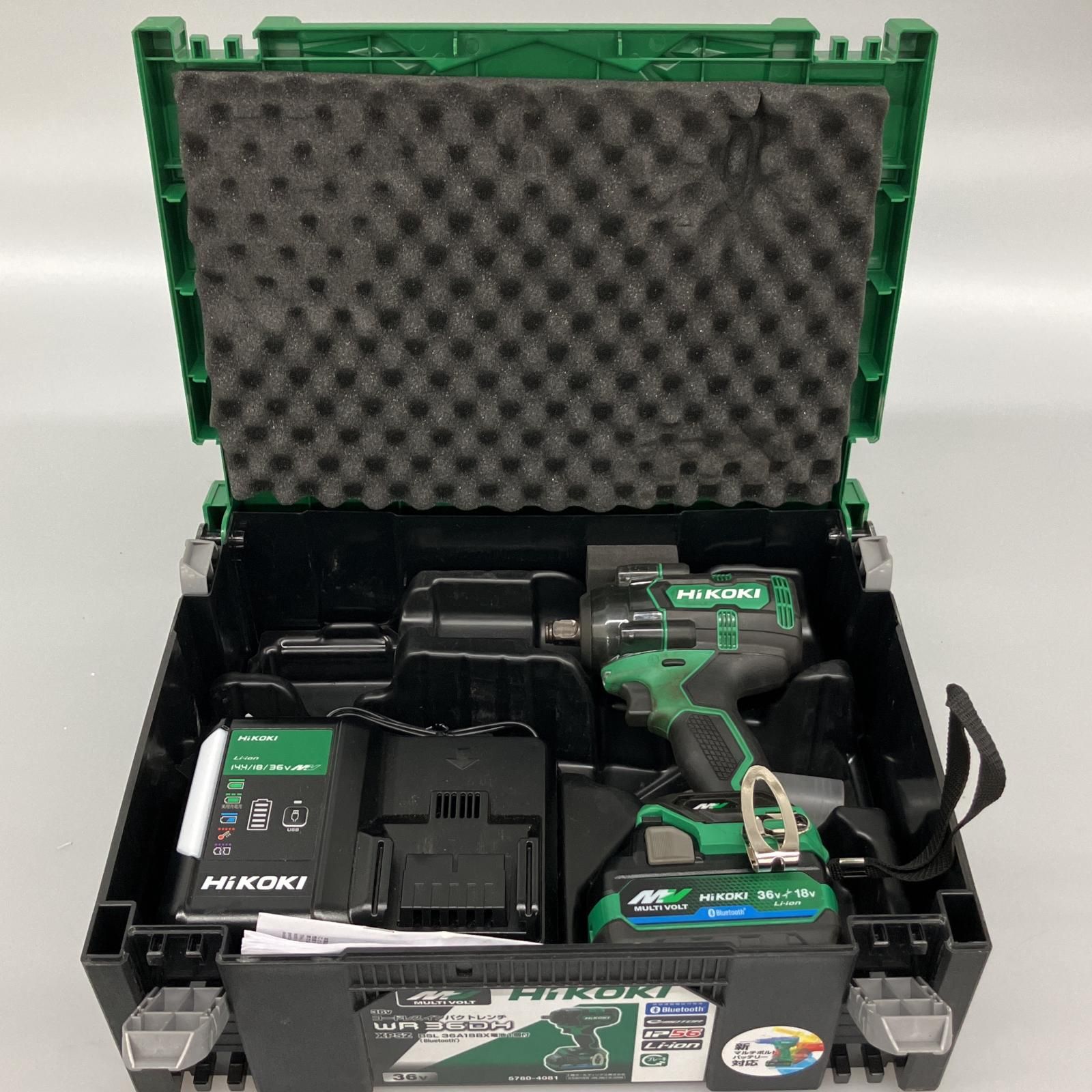 △△HiKOKI ハイコーキ 36v インパクトレンチ バッテリーx1 充電器 ケース付 WR36DH グリーン