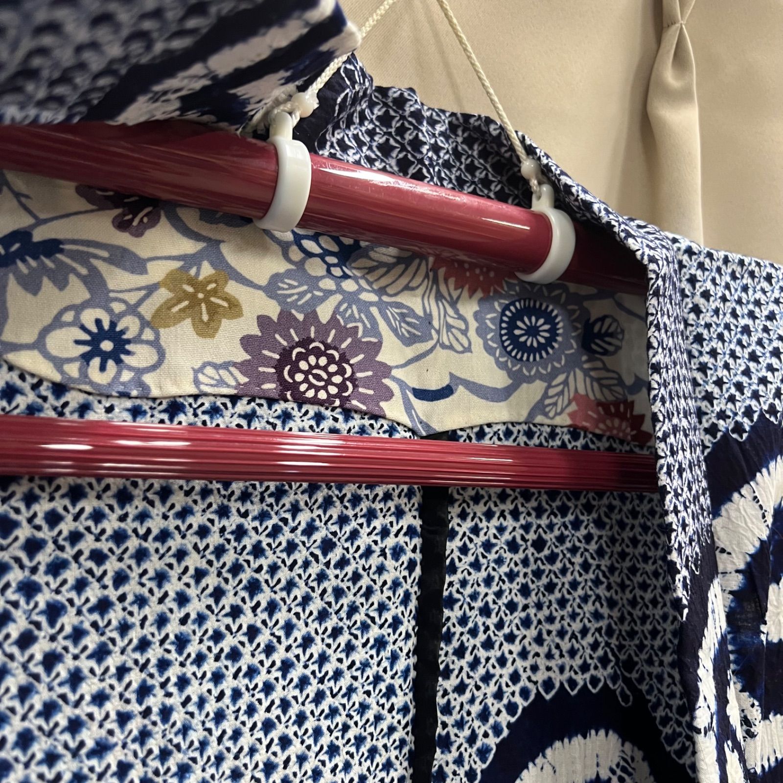 美品　逸品　絞り風　浴衣 花 綿 楽天市場】浴衣 単品【お仕立て上がりレディース浴衣】雪花絞り
