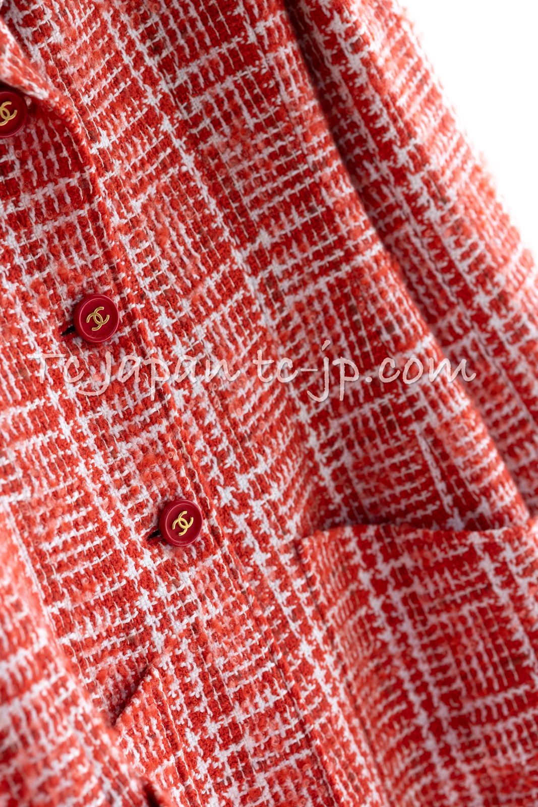 シャネル ジャケット CHANEL 貴重 キャンペーン限定品 レッド ホワイト  