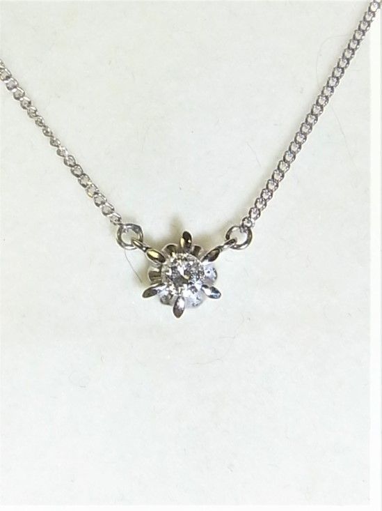 Pt850プラチナ ネックレス Pt ダイヤ プチ 0.12ct - メルカリ