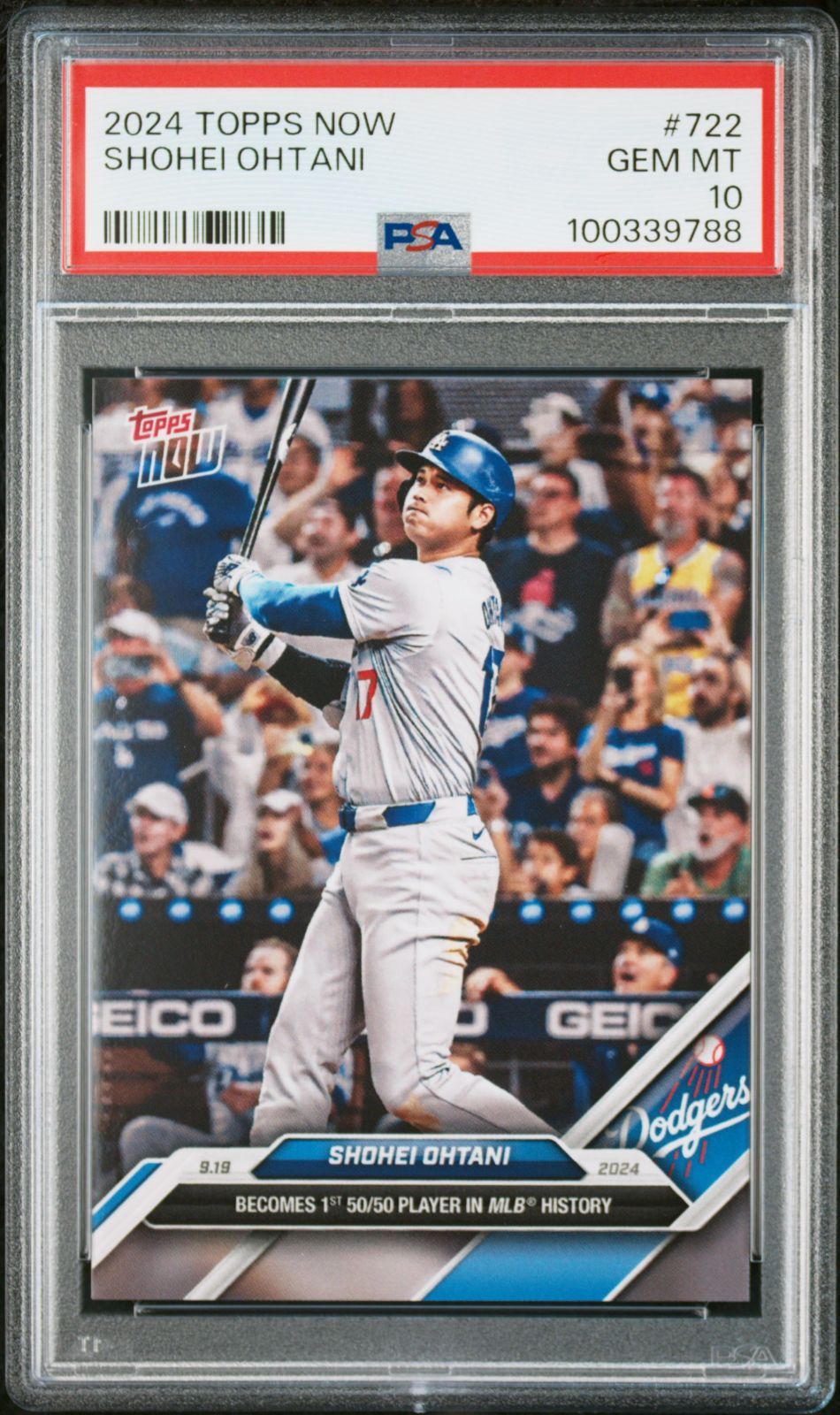 PSA10 鑑定品 大谷翔平 Shohei Ohtani Topps Now 50/50 50-50 記念 