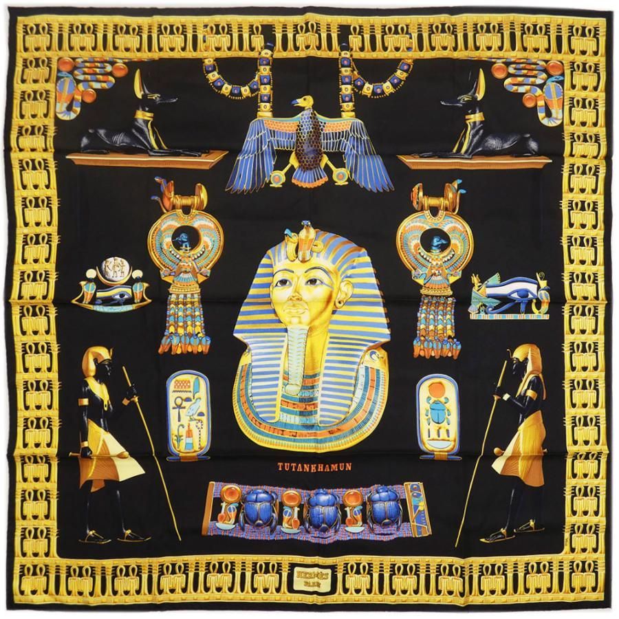 年末年始値下げ‼️】【HERMES エルメス】カレ90 スカーフ TUTANKHAMUN ツタンカーメン シルク ブラック - メルカリ