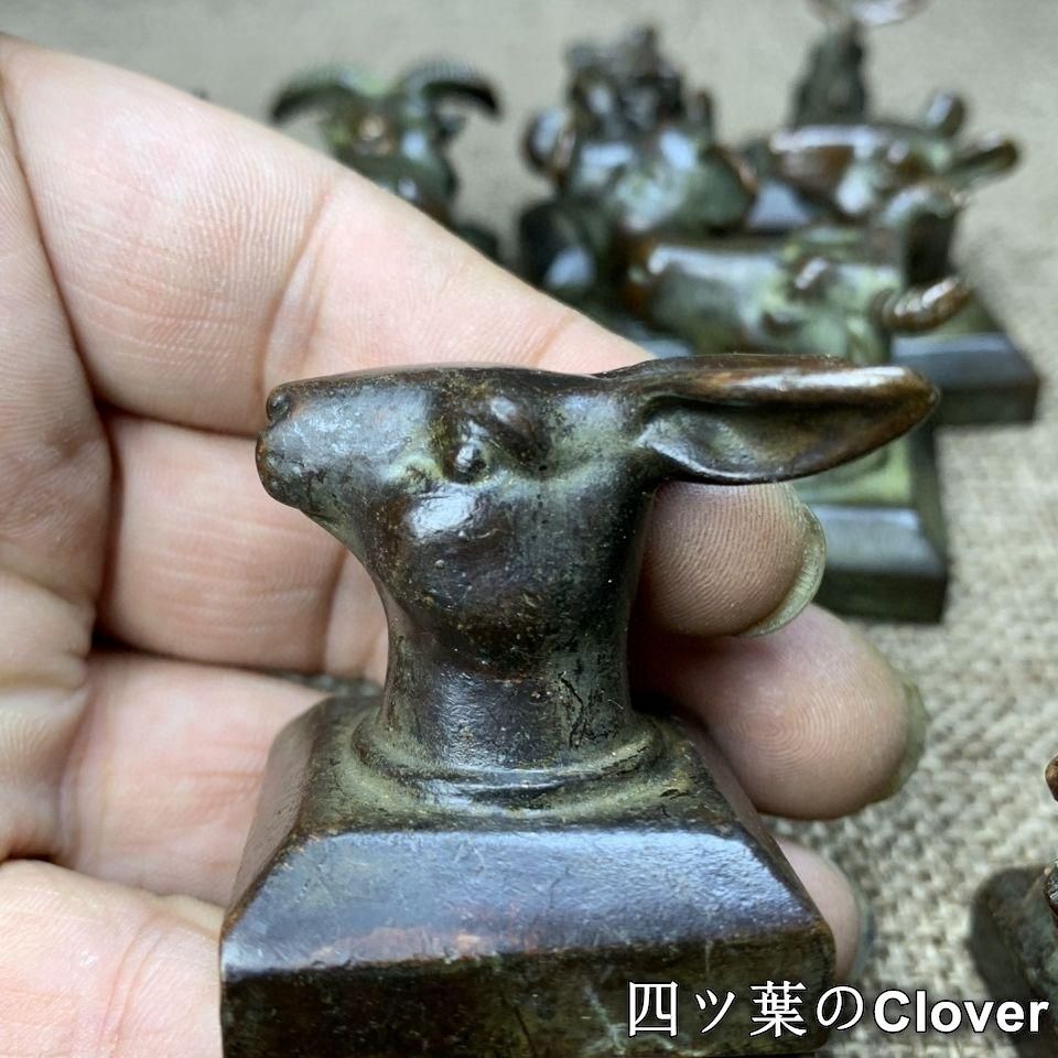 銅器 十二支方印 書道具 文房具 工芸品 美術品 コレクション 置物