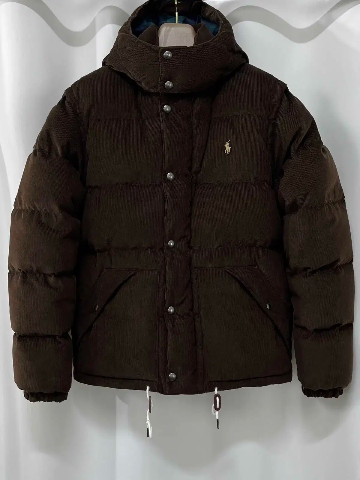 ポロ Ralph Lauren ラルフローレン ウッドブラウン コンバーチブル コーデュロイ ダックダウン ジャケット