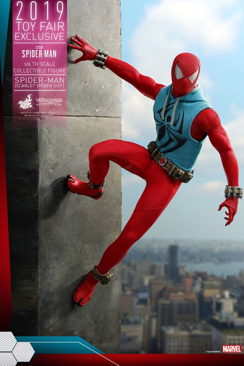 １／６スケールフィギュア スパイダーマン（スカーレット・スパイダー・スーツ版） ホットトイズ 1/6 スパイダーマン スカーレット・スパイダー