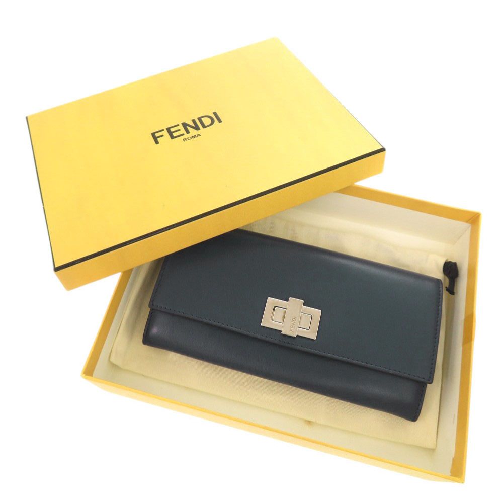 FENDI フェンディ ブラック＆イエロー 二つ折り財布バイフォールド
