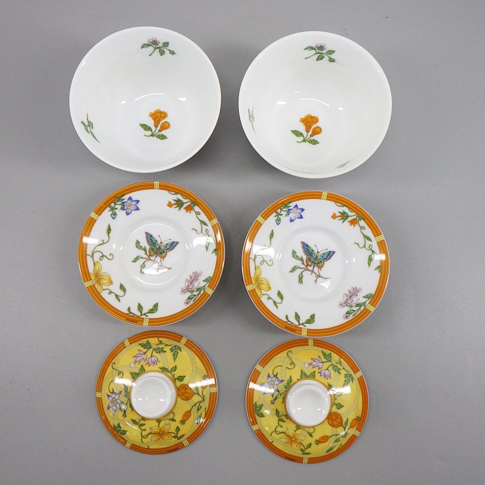HERMES エルメス シエスタ アジアン ティーカップ＆ソーサー 蓋つき 
