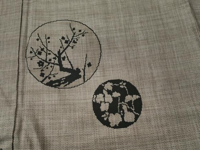 平和屋着物●本場大島紬　訪問着　9マルキ　泥染め　松竹梅丸文　恵大島紬織物謹製　証紙付き　正絹　逸品　CAAS6909yc 平和屋着物○本場大島紬 訪問着 9マルキ 泥染め 松竹梅丸文 恵大島紬