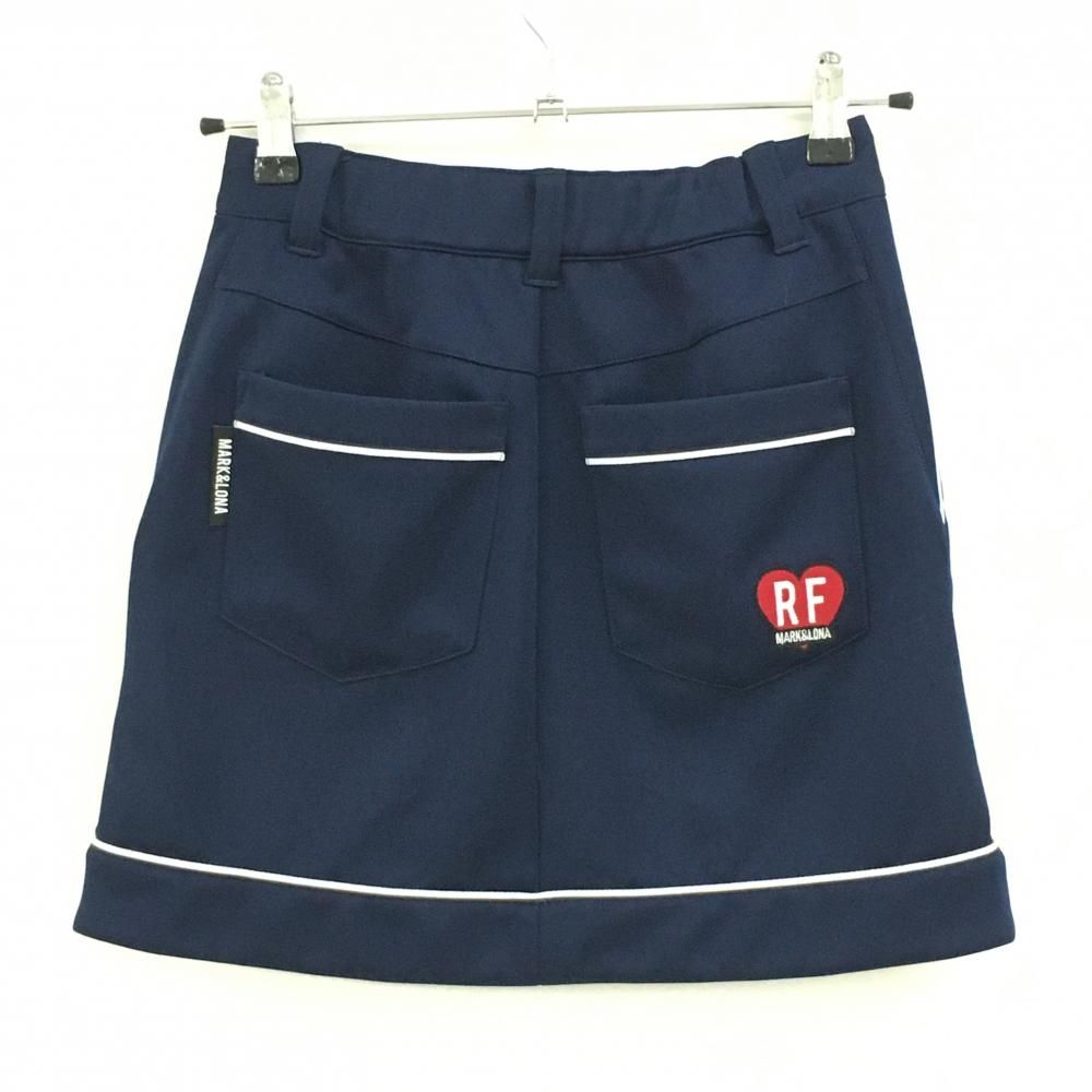 マークアンドロナ ダウンスカート 白 後ウエストロゴ レディース 36(S